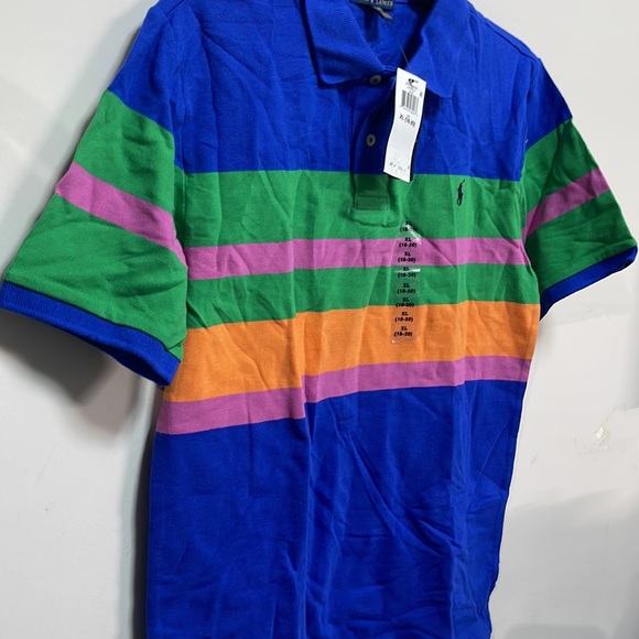 Brand new Polo by Ralph Lauren Boys Size 18-20 (X Large) Blue/Green/Orange - Picture 4 of 8